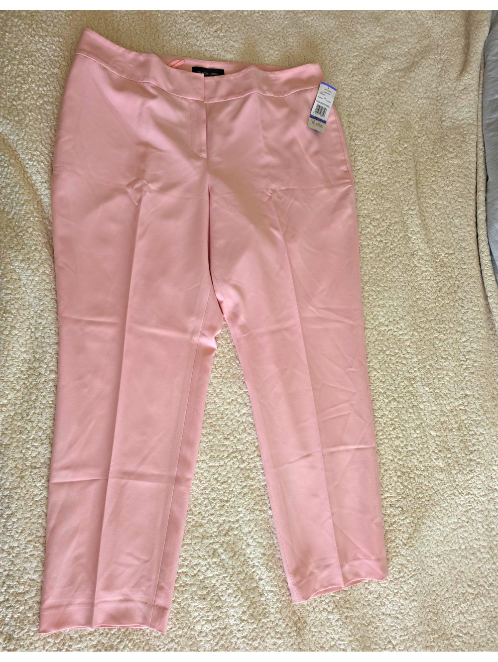 Black Label by Evan-Picone Dress Pants Pink Solid Flat Front Regular Women 18